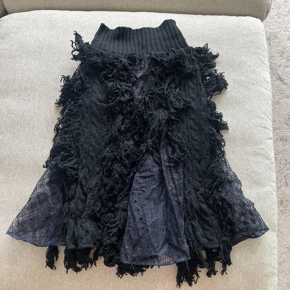 Lace and Wool Skirt by Sacai